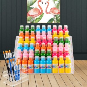 ESCULTORA 6Layers Acrylic Paint Organizer, Craft 24 Slot Paint Brush Holder, Perfect Paint Bottles Storage Rack For Storing 2oz Paint Bottles, Oil Paint Tubes, Miniature Paints