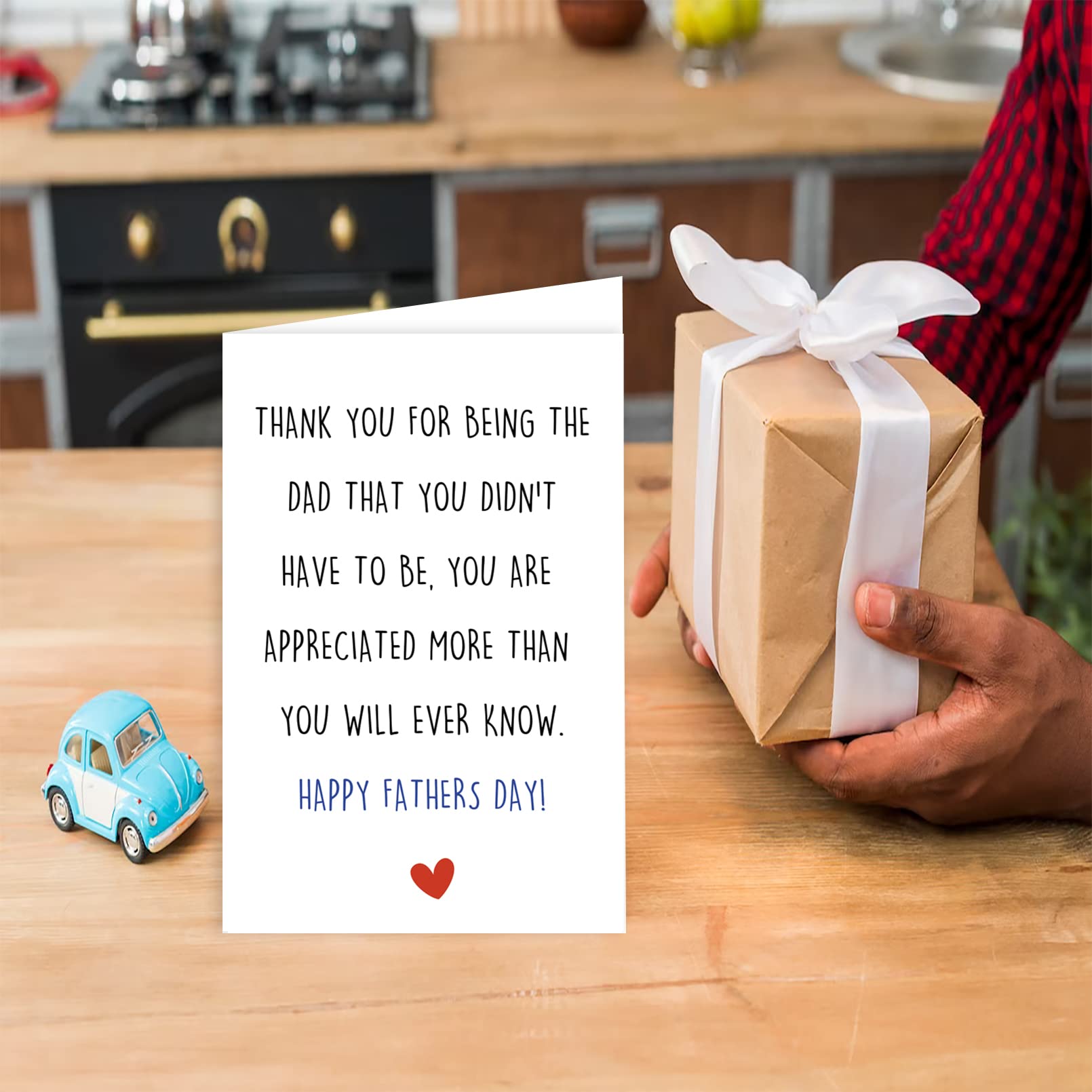 Simple Step Fathers Day Card Gift for Dad, Funny Stepdad Gifts from Stepdaughter Stepson, Humorous Card for Stepfather, Thank You Appreciation Card for Step Dad