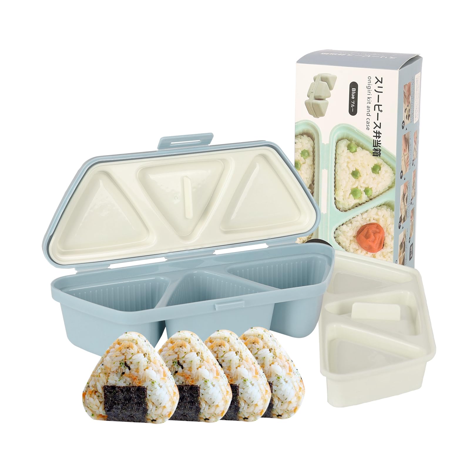 HIBILDER 6 in 1 Onigiri Mold Triangle Sushi Mold Once Quickly Make 6pcs Sushi - Multifunctional Rice Ball Mold for Making and Storing Sushi