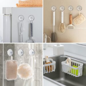 RELBRO Suction Cup Hooks, 10 Pcs Clear Suction Cups with Metal Hooks Combo Set Removable Shower Window Glass Door Suction Cup Hangers for Bathroom Kitchen Wreath - 4 Large 4 Medium 2 Small