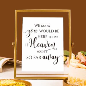 Calculs Wedding Memorial Table Sign Memorial Centerpieces Gold Floating Picture Frame Wedding Signs Place Card/Menu Holder In Loving Memory Sign We Know You Would Be Here Today