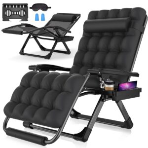 suteck oversized zero gravity chair,33in xxl lounge chair w/removable cushion&headrest, reclining camping chair w/upgraded lock and footrest, reclining patio chairs recliner for indoor outdoor,500lbs