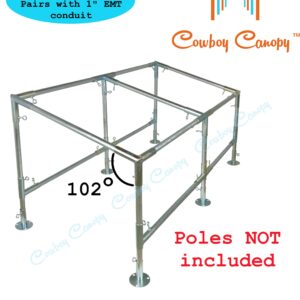 10' x 20' Slope, Lean-to Canopy Fittings Kits, DIY Metal Carport Frame Parts, 1" EMT