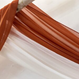 Wedding Arch Drapes Draping Fabric 1 Panel 20ft Terracotta Wedding Drapes 30x240 inch Terracotta Curtains for Wedding Ceremony Wedding Drapery White Drapes for Backdrop Birthday Party