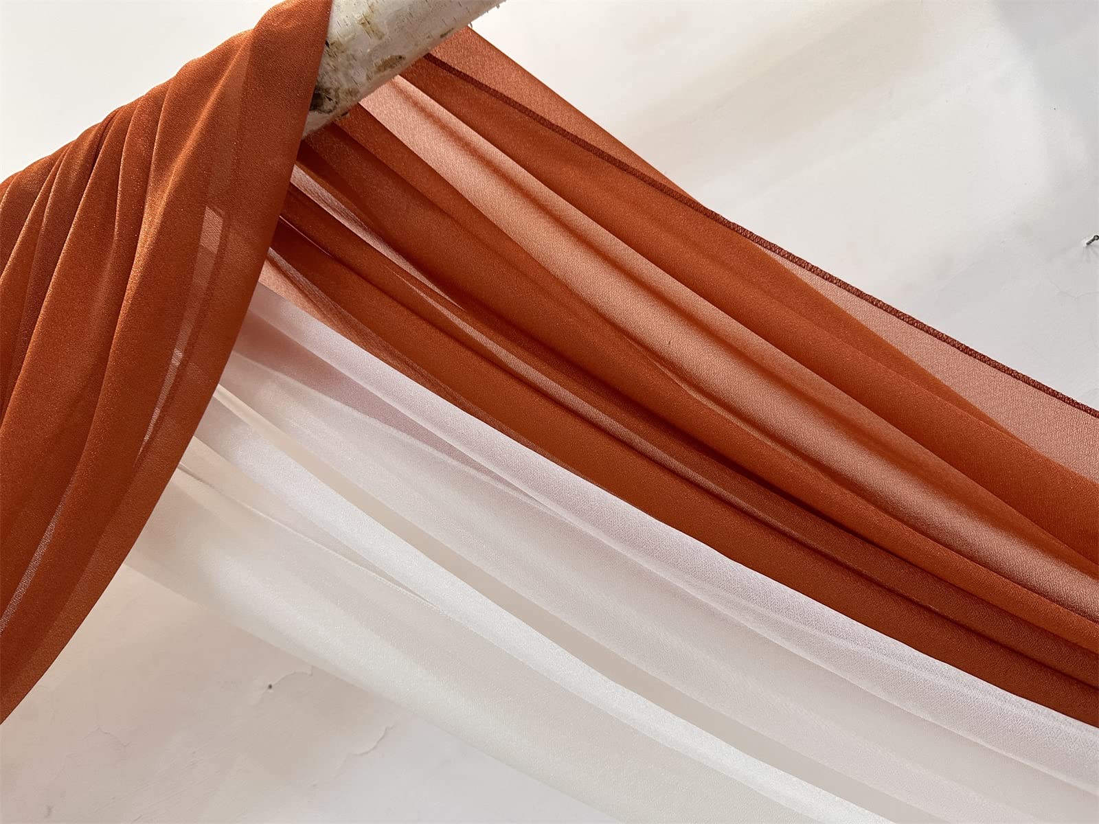 Wedding Arch Drapes Draping Fabric 1 Panel 20ft Terracotta Wedding Drapes 30x240 inch Terracotta Curtains for Wedding Ceremony Wedding Drapery White Drapes for Backdrop Birthday Party