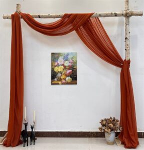 wedding arch drapes draping fabric 1 panel 20ft terracotta wedding drapes 30x240 inch terracotta curtains for wedding ceremony wedding drapery white drapes for backdrop birthday party