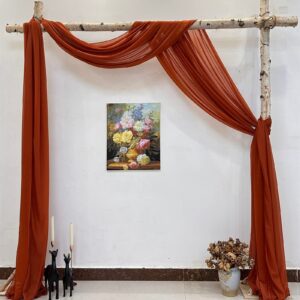 Wedding Arch Drapes Draping Fabric 1 Panel 20ft Terracotta Wedding Drapes 30x240 inch Terracotta Curtains for Wedding Ceremony Wedding Drapery White Drapes for Backdrop Birthday Party