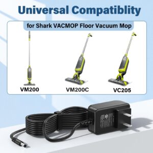 UL Power Cord Fit for Shark VACMOP VM200 VM200C VM20026 UM200 UM205 VC205 Cordless Hard Floor Vacuum Mop Charger Power Adapter Replacement