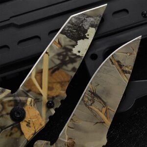 JUNZHIZHE Camouflage Folding Knife,Square Blade Folding Knife,3.2-inch Camouflage Tactical Pocket Knife - EDC Outdoor Camping and Hunting Tools,Father's Day Gift（2Pack）