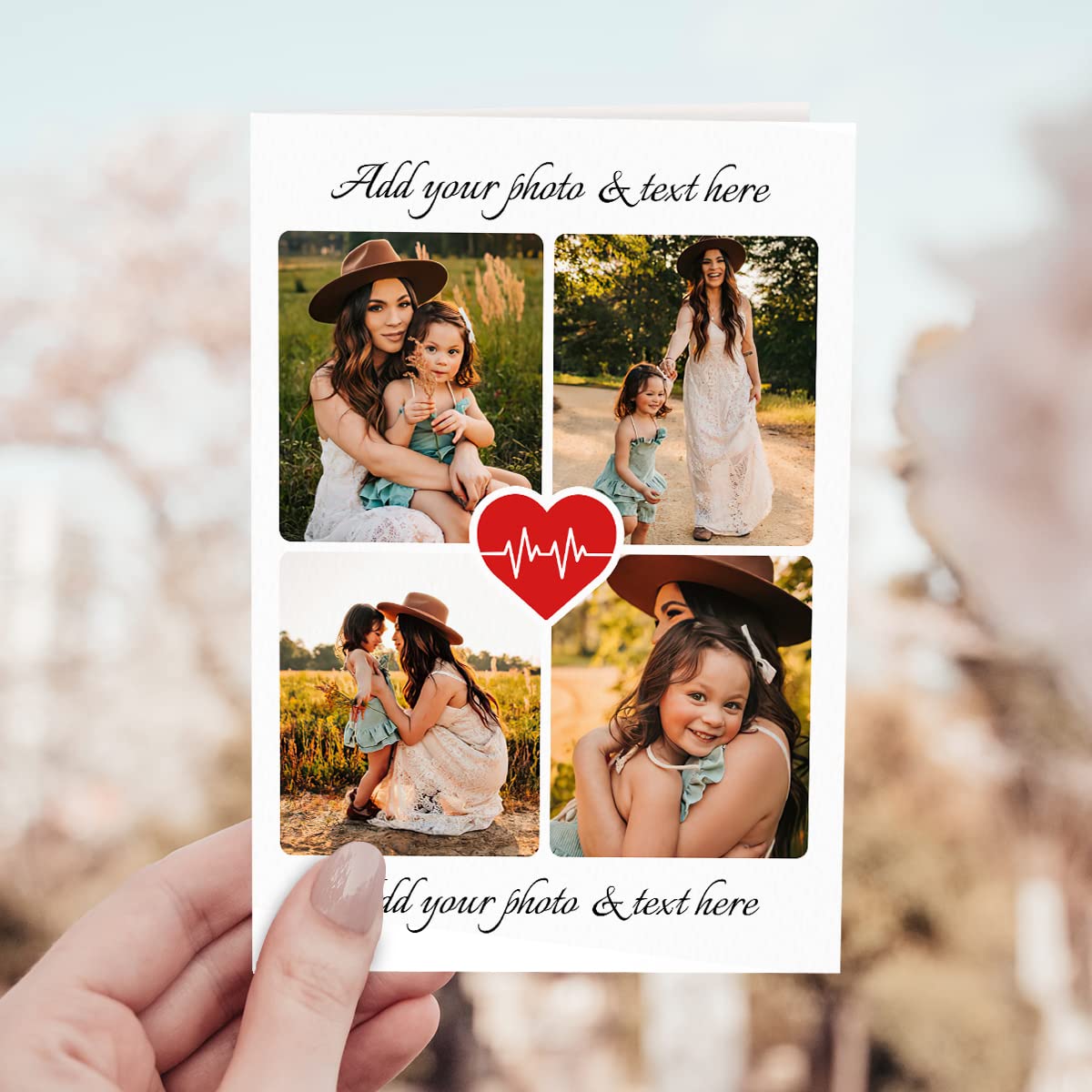 winorax Custom Card With Photos Collage Personalized Greeting Card with Photo Pictures Text Messages Custom Gifts For Mom Dad Couple Besties Mother's Day Birthday Christmas