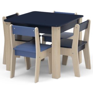 GAP GapKids Table and 4 Chair Set - Greenguard Gold Certified, Navy/Natural