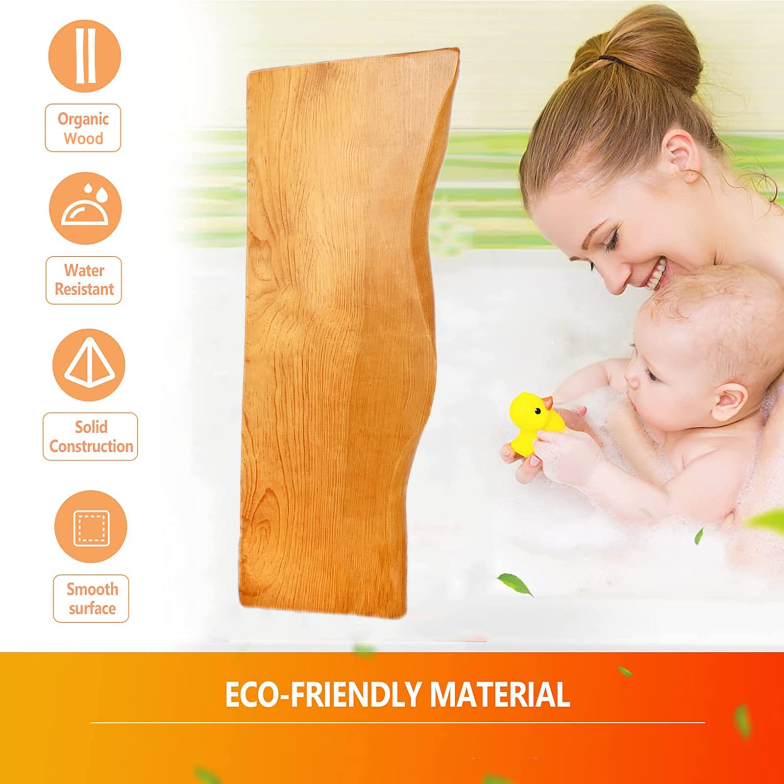 QQXX Bathtub Trays for Tub,Solid Wood Bath Tub Tray Table,Waterproof Bath Shelf Bath Tray for Bathtub,Thicken Wooden Bathtub Caddy Tray(39.3inch, Nature)