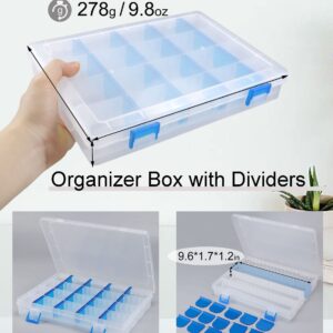 Uxwuy Snackle Box Charcuterie Container Tackle Box Organizer Plastic Clear Tackle Box for Snacks Beads Organizer Art Craft Storage Compartment Box