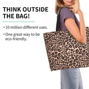 OHORTEB Leopard Tote Bag for Women, Reusable Large Ladies Cheetah Shoulder Bag, Fasion Handbag for Office, Shopping, Travel