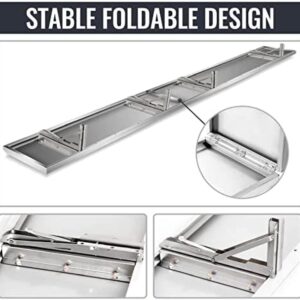 AHLOKI Concession Shelf Stainless Steel Drop Down Folding Serving Food Shelf Stand Serving for Concession Trailer Serving Window,48L X 12W Inch