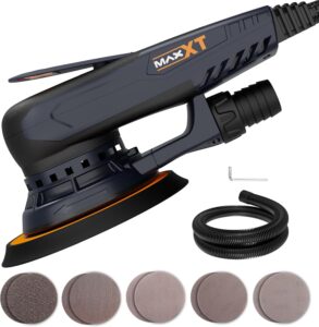 maxxt electric 2.5mm random orbital sander brushless 350w 3a multi-function variable speed electric corded orbital sanders machine with 10 sanding paper for woodworking (r7303-2.5mmorbit)