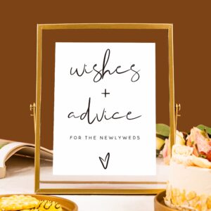 Calculs Advice And Wishes For The Mr And Mrs Gold Floating Picture Frame Wedding Signs Place Card/Menu Holder 10 x 8 Inches Centerpiece Table Décor Bridal Shower