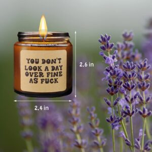 Birthday Gifts for Women Men, Funny Unique Birthday Candles Gifts for Mom Best Friend Boyfriend Girlfriend Husband Wife BFF Sister 30th 40th 50th, Bday Gift for Her Him - Lavender Scented Soy Candles