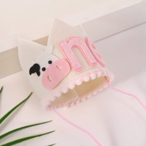 Cowgirl 1st Birthday Crown for Girls - Farm Party Decorations, Western Hat, Holy Cow I Am One Decor, Pink