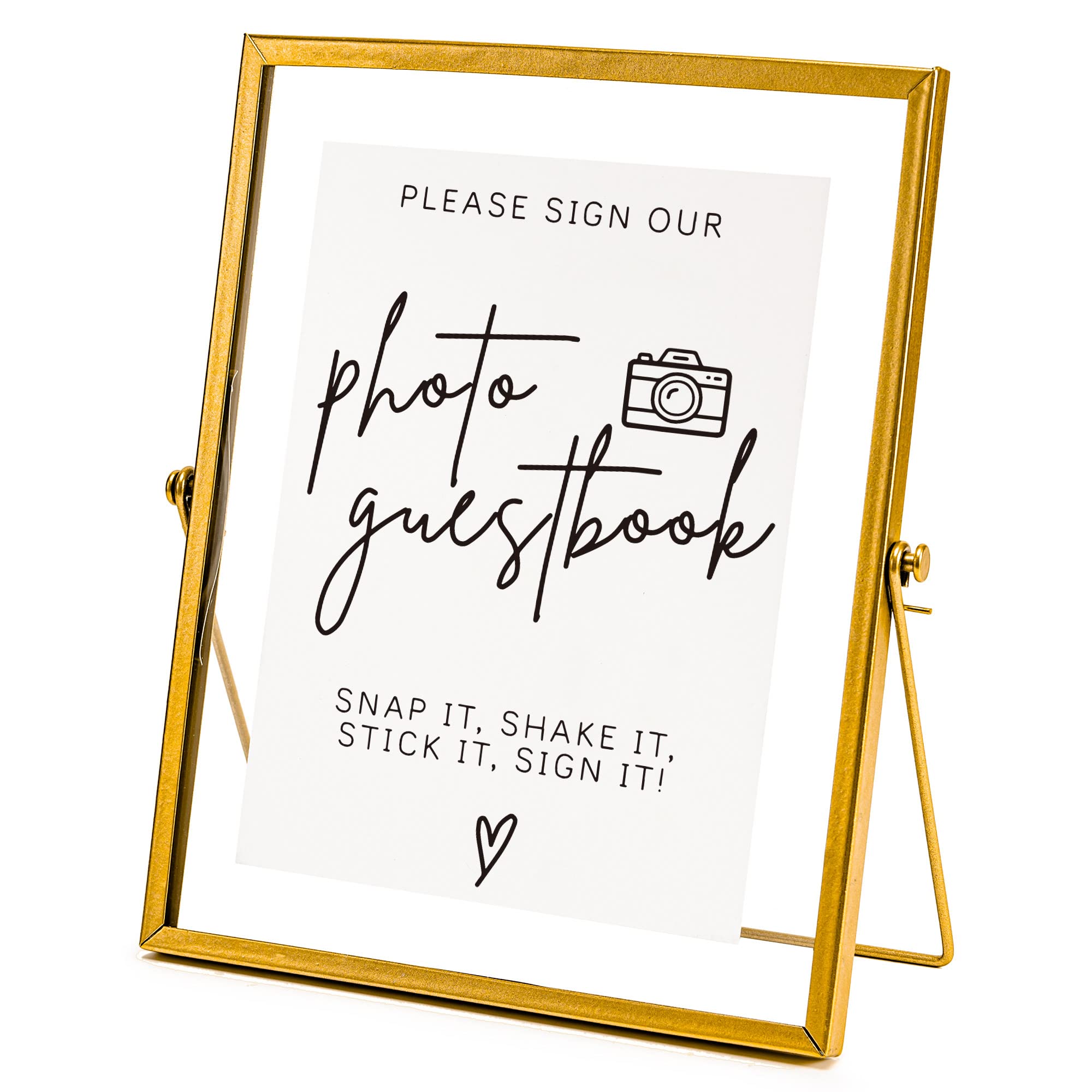 Calculs Please Sign Our Guest Book Sign For Wedding Photo Guest Book Sign Gold Floating Picture Frame Wedding Signs Place Card/Menu Holder 10”x8” Please Sign