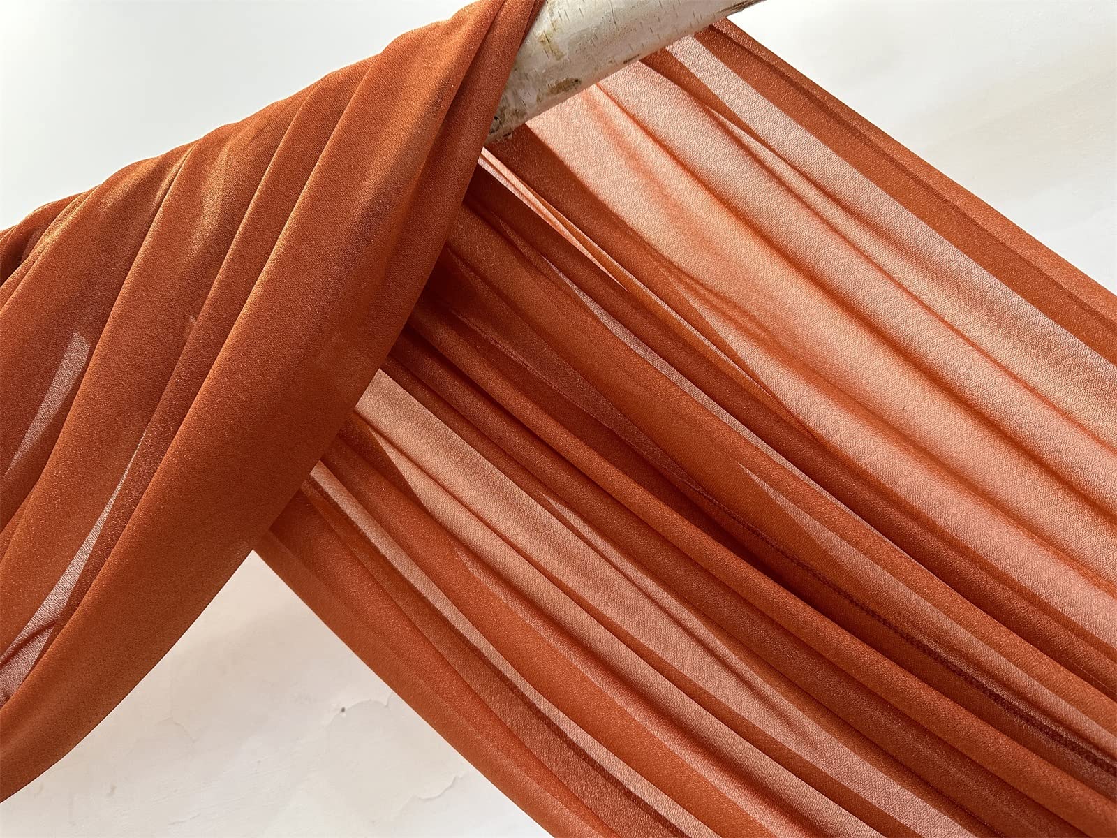 Wedding Arch Drapes Draping Fabric 1 Panel 20ft Terracotta Wedding Drapes 30x240 inch Terracotta Curtains for Wedding Ceremony Wedding Drapery White Drapes for Backdrop Birthday Party