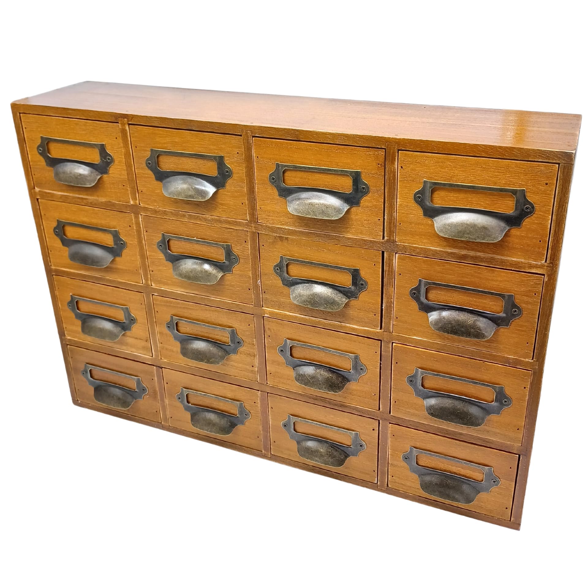 Apothecary Cabinet with Drawers - 16 Drawer Mountable Library Card Catalog Cabinet w/ Hardware Included - Wooden Medicine Cabinet Apothecary Decor for Apothecary Supplies - 20" x 14.2" x 4.3"