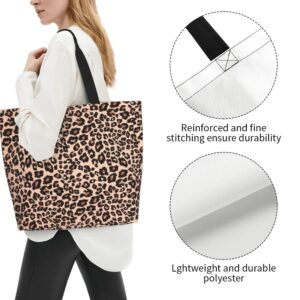 OHORTEB Leopard Tote Bag for Women, Reusable Large Ladies Cheetah Shoulder Bag, Fasion Handbag for Office, Shopping, Travel