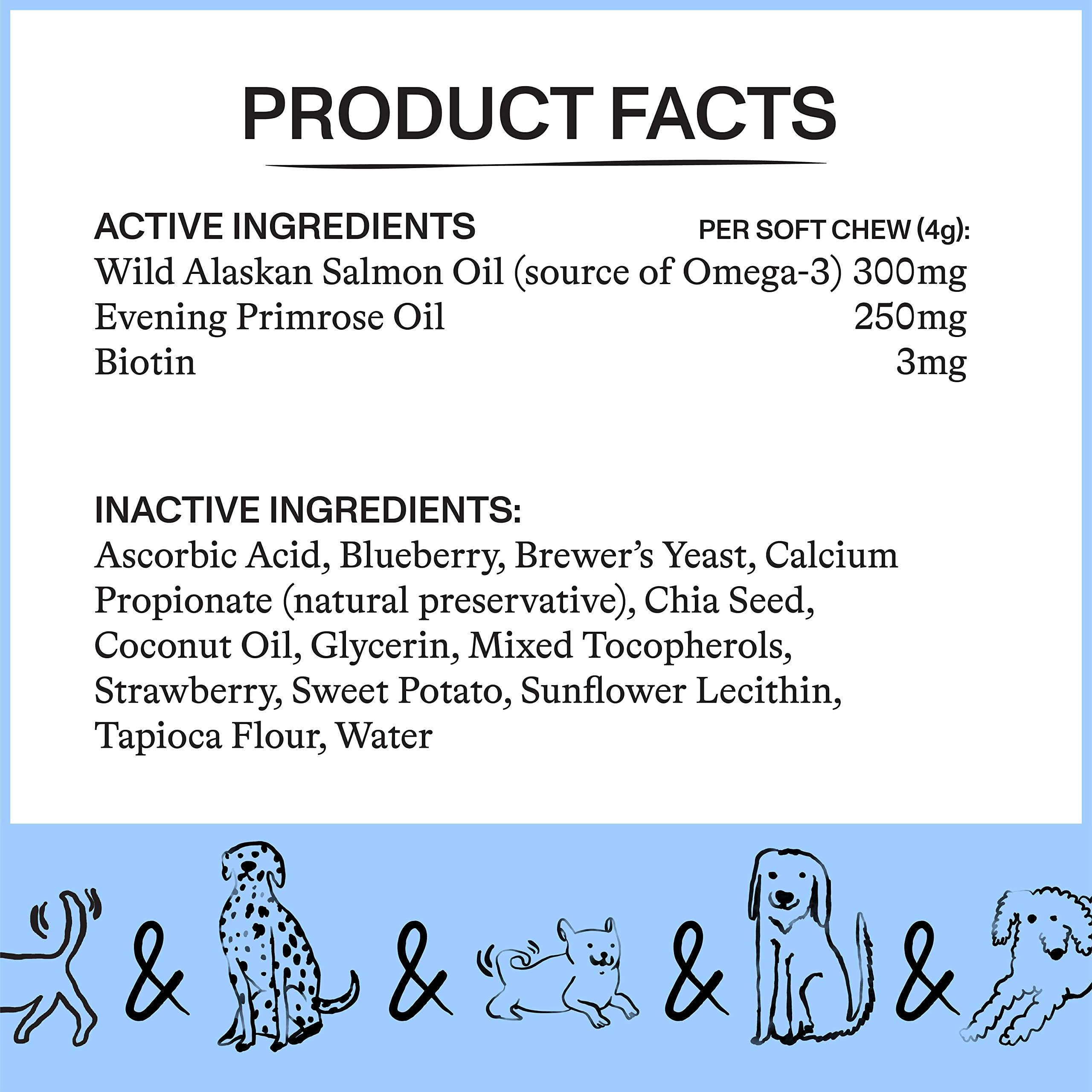 Spot & Tango Allergy + Immune Supplement for Dogs | Vet-Approved For Itchy Skin & Allergy Relief | Wild Alaskan Salmon Oil, Omega-3, Primrose Oil, Biotin | Real Strawberry & Blueberry Flavor, 56 Count