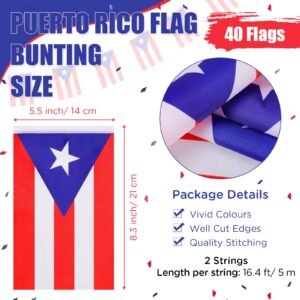 54 Pcs Puerto Rico Party Decorations Set 2 Puerto Rican Flag Banners 10 Puerto Rico Mini Hand Held Flags 40 Blue Red White Confetti Latex Balloons for Patriotic Anniversary Veterans Day