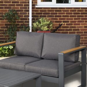 BPS Patio Furniture Loveseat Aluminum Sofa Couch Deep Seat - All-Weather Resistant Outdoor Conversation Set with Thick Cushions