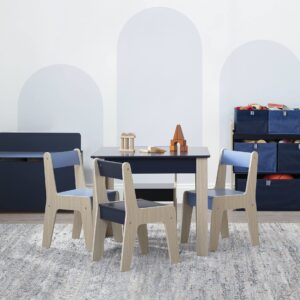 GAP GapKids Table and 4 Chair Set - Greenguard Gold Certified, Navy/Natural