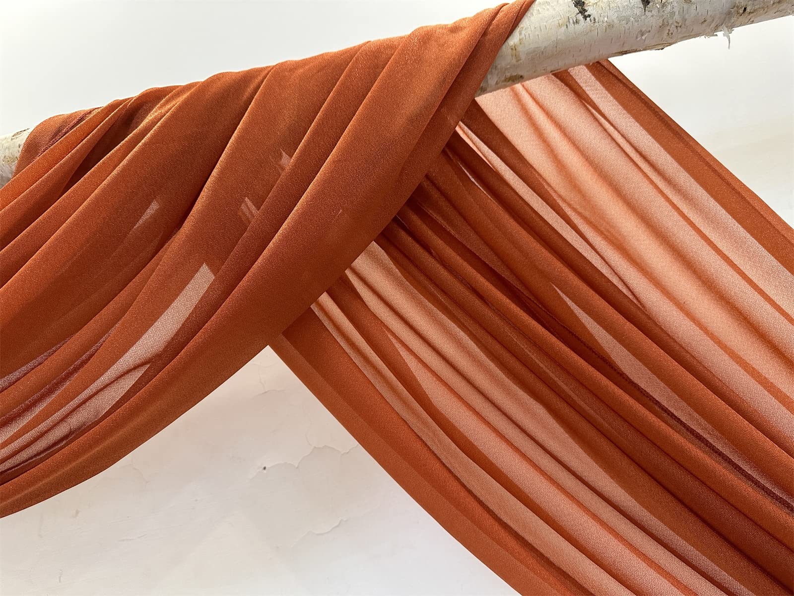 Wedding Arch Drapes Draping Fabric 1 Panel 20ft Terracotta Wedding Drapes 30x240 inch Terracotta Curtains for Wedding Ceremony Wedding Drapery White Drapes for Backdrop Birthday Party