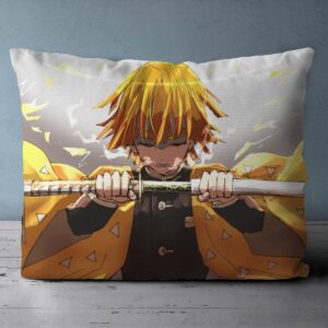 NICHIYOBI Devil Slayer Anime Zenitsu Flash Breathe Duvet Cover Set 3D Bedding Comforter Cover 3 Pcs (1 Duvet Cover+2 Pillowcases) Bedding Set (08,Queen-90x90in+20x30in*2)