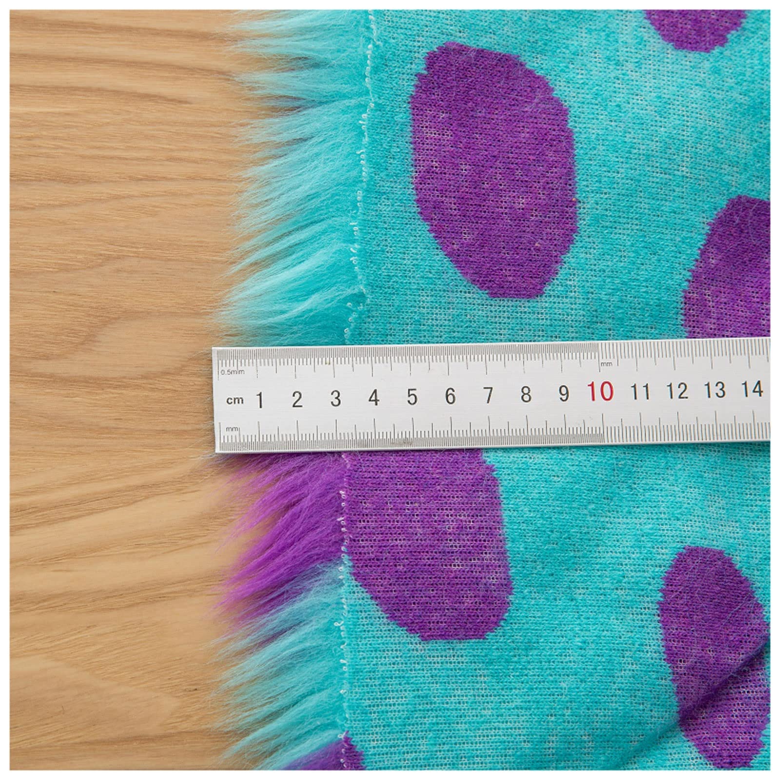 Blue and Purple Monsters Print Fabric with Wave Soft Low Pile Faux Fur 63" Width - Sold by The Yard for DIY Halloween Winter Costume Gnome Beard Miniature Dolls Costume Rugs Mat