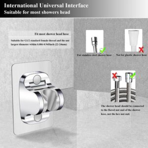 Shower Head Holder Shower Wand Holder Wall Mount Adhesive Adjustable Handheld Shower Holder No Drilling Shower Head Bracket