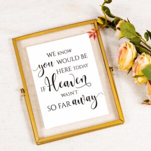 Calculs Wedding Memorial Table Sign Memorial Centerpieces Gold Floating Picture Frame Wedding Signs Place Card/Menu Holder In Loving Memory Sign We Know You Would Be Here Today