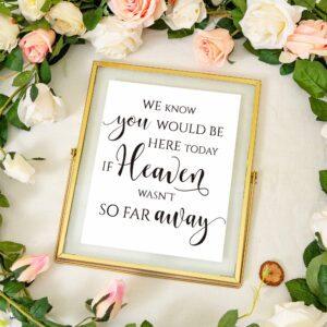 Calculs Wedding Memorial Table Sign Memorial Centerpieces Gold Floating Picture Frame Wedding Signs Place Card/Menu Holder In Loving Memory Sign We Know You Would Be Here Today