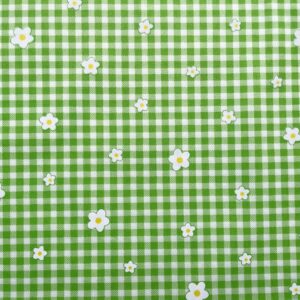 Spring Precut Fabric Squares 5x5, Green Daisy Charm Packs for Quilting 5 inch, 100% Cotton Fabric Squares for Patchworks and Sewing Crafts (42Pcs)