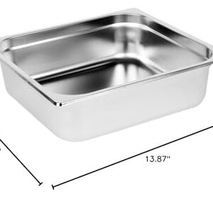 Soro Essentials- Two-Third Size 4" Deep Stainless Steel Anti-Jamming Steam Table Pan 24 Gauge- Chafer Food Pan Stackable Anti-Jam Steam Pan for Hotel Restaurant Supplies Party Buffet Event Catering