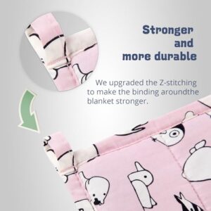 Aimon Weighted Blanket Kids, Kids Weighted Blanket 3 lbs, Breathable, Pink Weighted Blanket, Small Size, with Glass Beads (20"*30", 3Lbs)