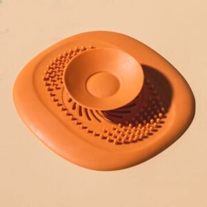 huffa bathroom washbasin drain hair catcher bath stopper plug sink strainer filter kitchen accessories deodorant plug (color : orange)