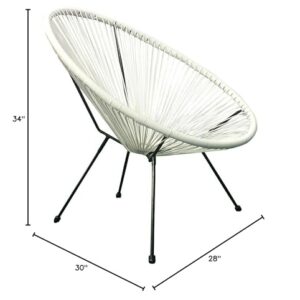 Overstock HighlanderHome Water-Resistant Retro-Modern Outdoor Acapulco Chair White