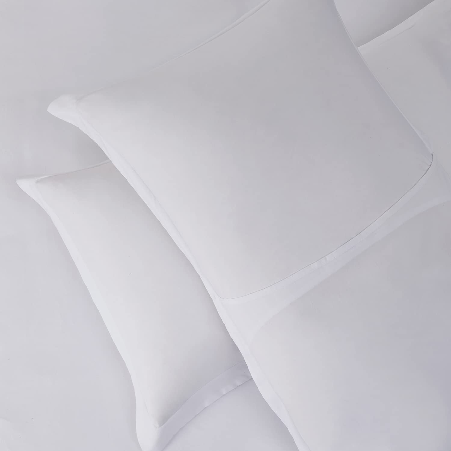 Nestl Double Brushed White Duvet Cover King Size 3 Piece Soft King Duvet Cover Set + King White Pillow Shams Set of 2