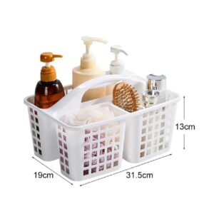 Portable Shower Caddy Basket, Plastic Cleaning Shower Basket with Compartments, Cleaning Supplies Organizer with Handle, Shower Tote Storage Organizer for Bathroom College Dorm, Kitchen, Bedroom