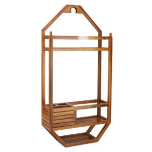 Teakcraft The Teak Shower Caddy Striped Modern Contemporary