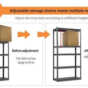 Garage Shelving,Garage Storage Heavy Duty Shelving Shelf Units ,Adjustable Metal Storage Shelf Units and Storage,Heavy Duty Metal Shelving,Metal Shelves Rack Warehouse Industrial Storage 63*31.5*15.7