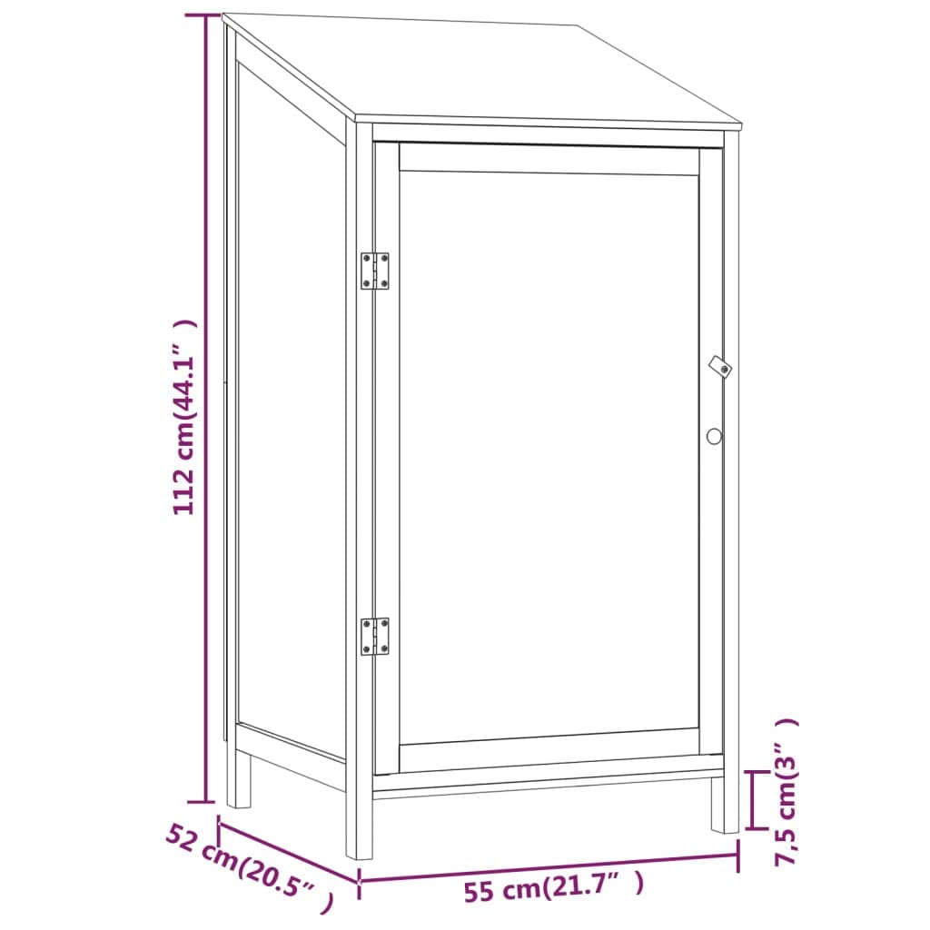 GOLINPEILO Wooden Garden Storage Shed, Outdoor Storage Cabinet, Garden Wood Tool Shed, Outside Wooden Shed Organizer for Yard, Patio, Deck and Porch, White 21.7"x20.5"x44.1" Solid Wood Fir