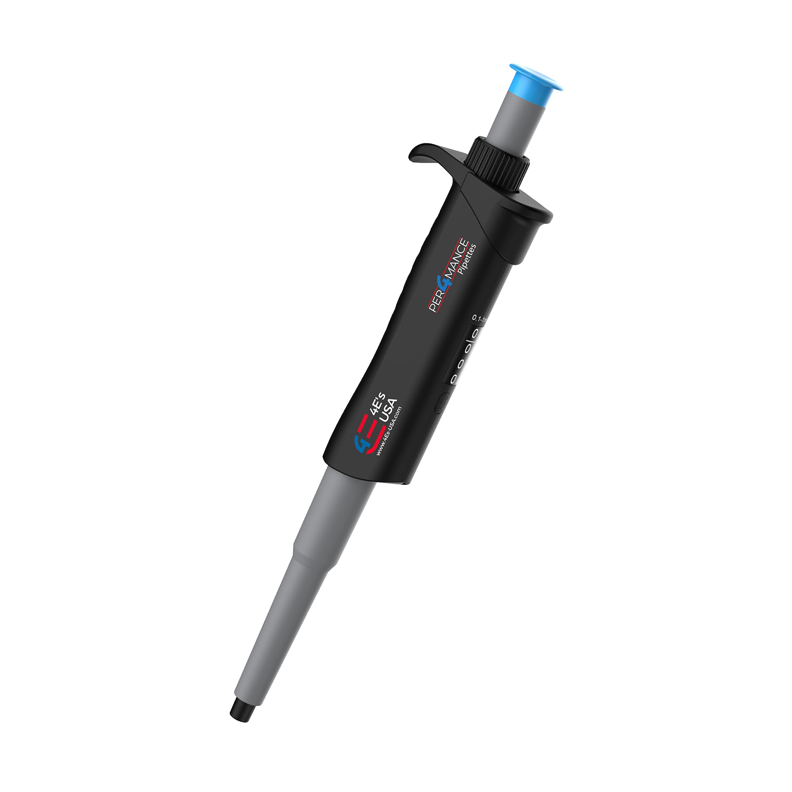 PER4MANCE Pipette - 100~1000µL Adjustable Single Channel Pipette, ISO Calibrated Low Plunger-Force Ergonomic Micropipette with Autoclavable Lower and Universal Tip Cone, Ultra-Light Precise Pipettor