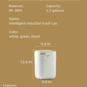 CARTBAE 5.2 Gallon Large Capacity Intelligent Sensing Trash Can Sturdy and Durable Trash Bin Fully Sealed Bathroom Kitchen Bedroom GarbageCan