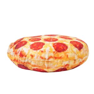 Maozcq Pizza Shaped Pillow Funny 3D Giant Round Food Plush Stuffed Pillow Novelty Throw Cushion Stuffed Animal Toy 16"